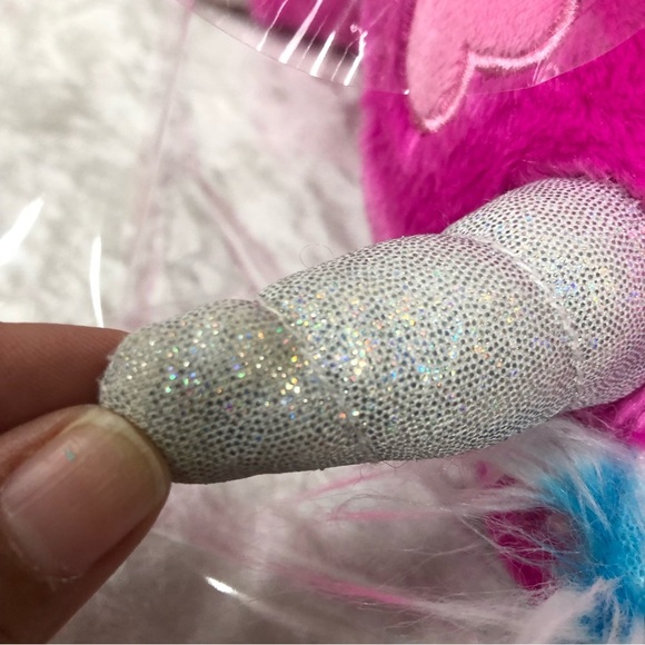 Build A Bear Candy Hearts Unicorn 17 Inch Hot Pink Silver Sparkle Stuffed Animal - Picture 10 of 11